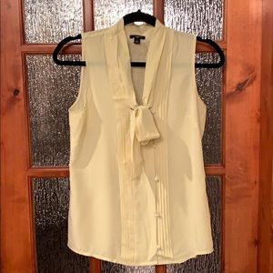 Anne Taylor silk blouse - tie neck, yellow